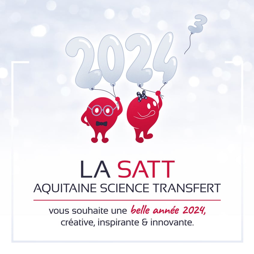 Toute l’équipe de la SATT Aquitaine Science Transfert Vous souhaite une belle année 2024 !